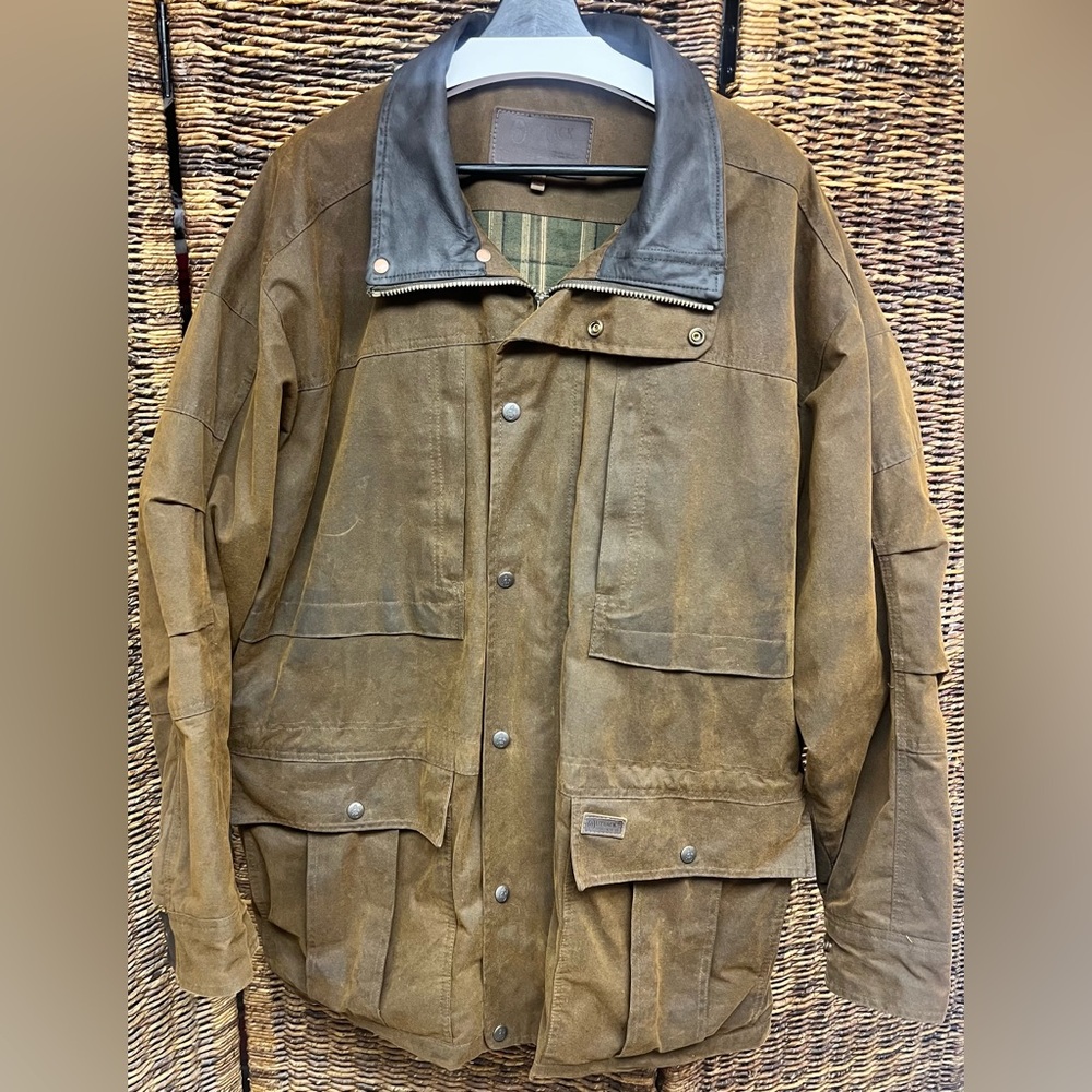 Outback Trading Co-Mens The Deer Hunter Brown Jacket w/Collar,XXL,Oilskin fabric